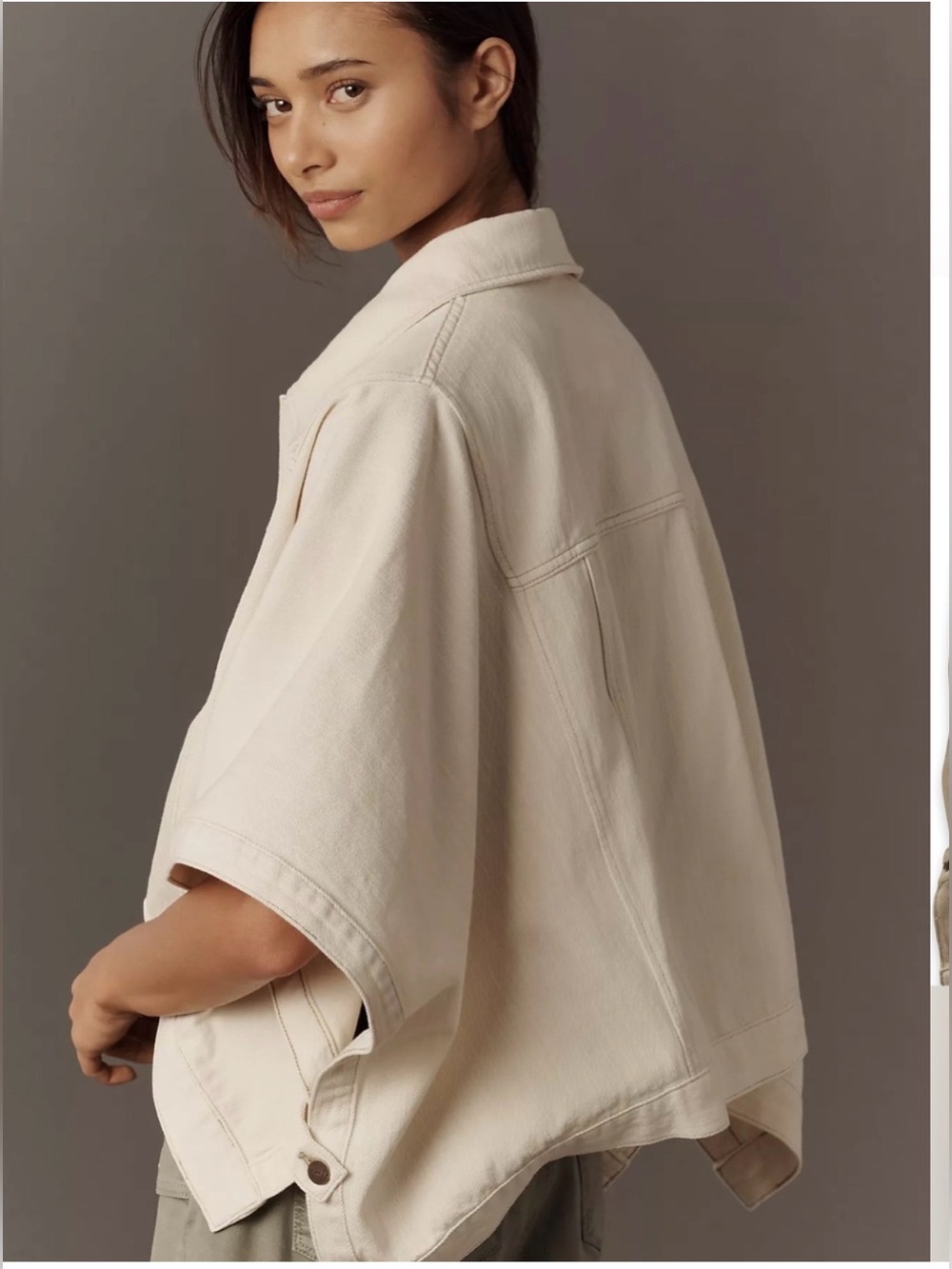 NWOT Anthropologie Pilcro Weston Cape Denim Boyfriend Jacket - Picture 2 of 9